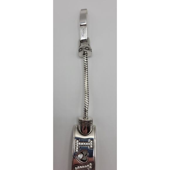 BRIGHTON Breast Cancer Awareness Love ID Bracelet Sterling Silver--9 in-VINTAGE! - Picture 4 of 9